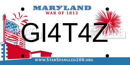 GI4T4Z Maryland License Plate