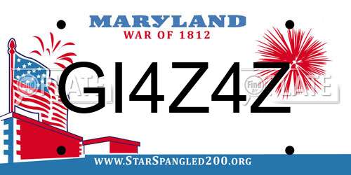 GI4Z4Z Maryland License Plate
