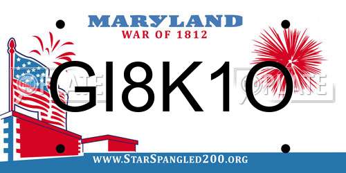 GI8K1O Maryland License Plate