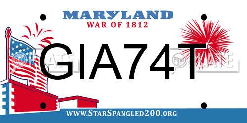 GIA74T Maryland License Plate