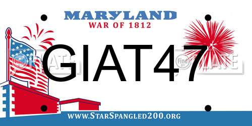 GIAT47 Maryland License Plate