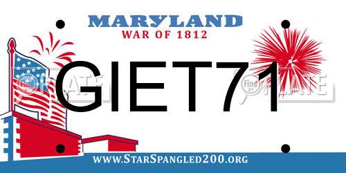 GIET71 Maryland License Plate