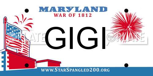 GIGI Maryland License Plate