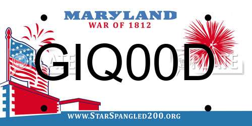 GIQ00D Maryland License Plate