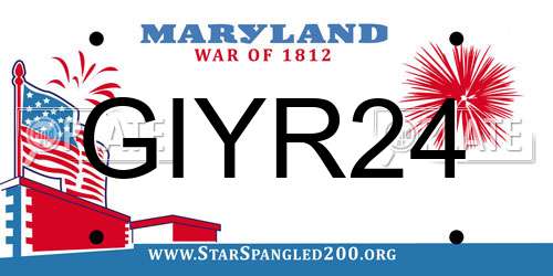 GIYR24 Maryland License Plate