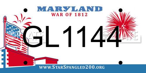 GL1144 Maryland License Plate