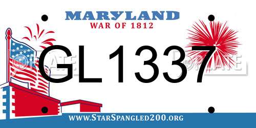GL1337 Maryland License Plate