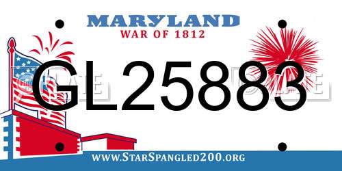 GL25883 Maryland License Plate