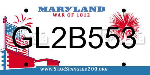 GL2B553 Maryland License Plate