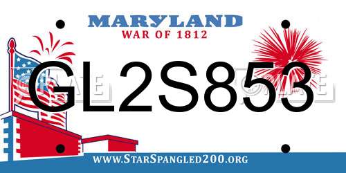 GL2S853 Maryland License Plate