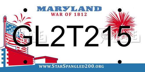 GL2T215 Maryland License Plate
