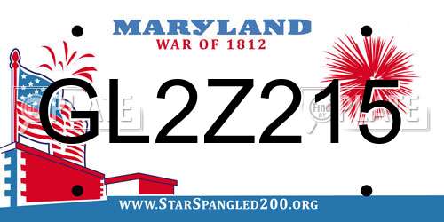 GL2Z215 Maryland License Plate