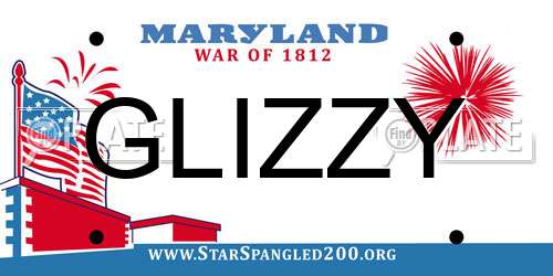 GLIZZY Maryland License Plate