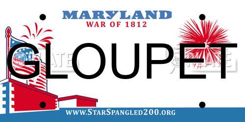 GLOUPET Maryland License Plate
