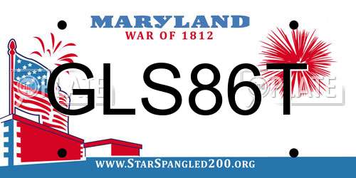 GLS86T Maryland License Plate