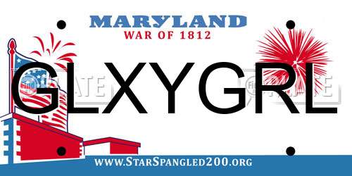 GLXYGRL Maryland License Plate