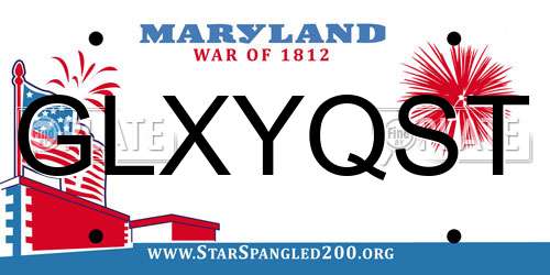 GLXYQST Maryland License Plate