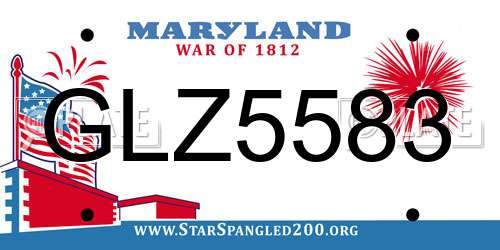 GLZ5583 Maryland License Plate