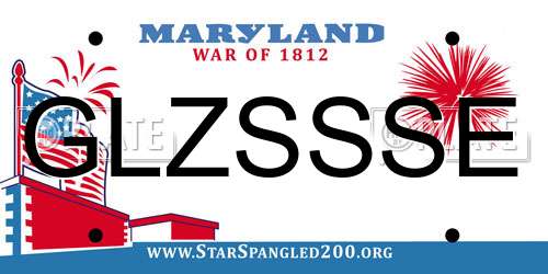 GLZSSSE Maryland License Plate
