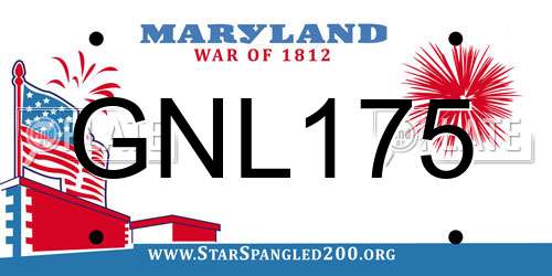 GNL175 Maryland License Plate