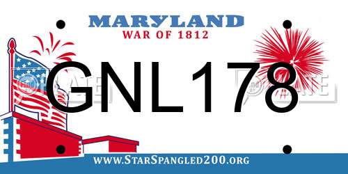 GNL178 Maryland License Plate