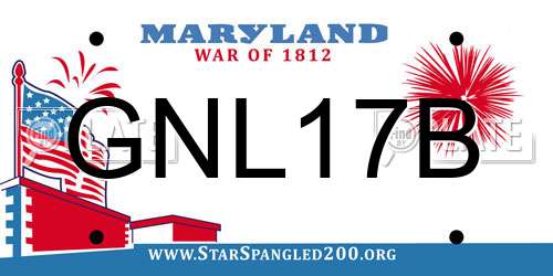GNL17B Maryland License Plate