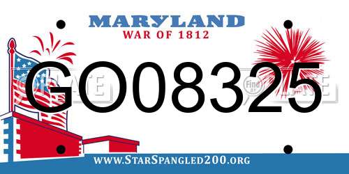 GO08325 Maryland License Plate