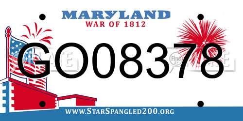 GO08378 Maryland License Plate