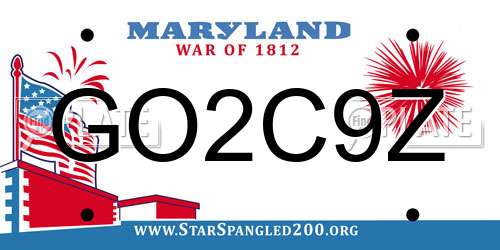GO2C9Z Maryland License Plate