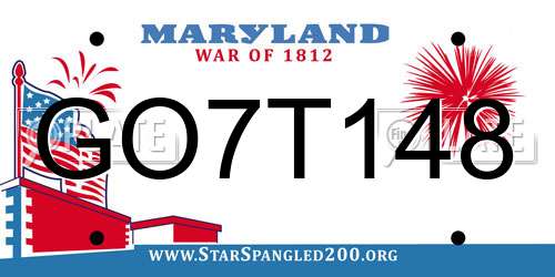GO7T148 Maryland License Plate