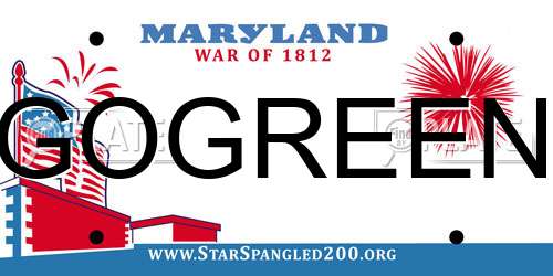 GOGREEN Maryland License Plate