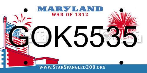 GOK5535 Maryland License Plate
