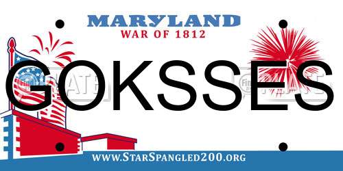 GOKSSES Maryland License Plate