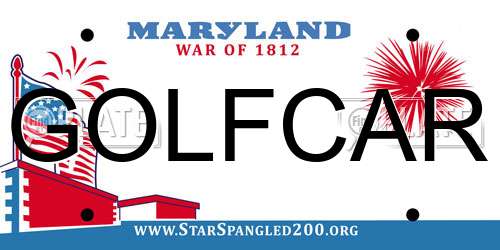 GOLFCAR Maryland License Plate