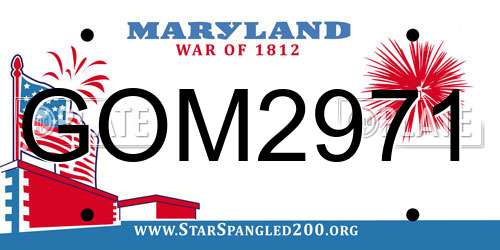 GOM2971 Maryland License Plate