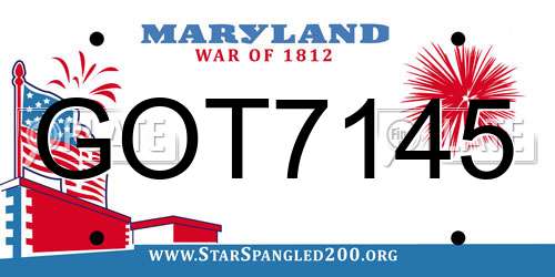 GOT7145 Maryland License Plate