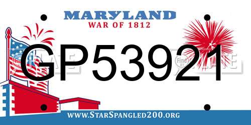 GP53921 Maryland License Plate