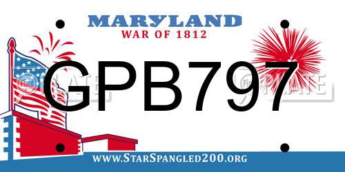 GPB797 Maryland License Plate