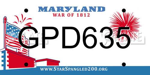 GPD635 Maryland License Plate