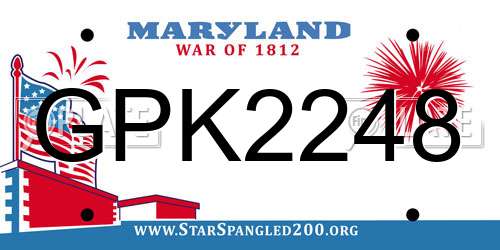 GPK2248 Maryland License Plate
