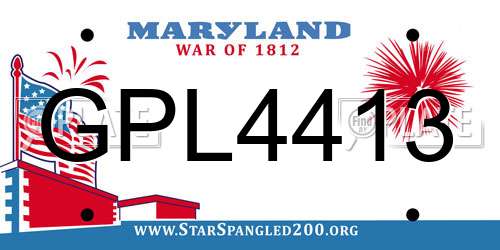 GPL4413 Maryland License Plate