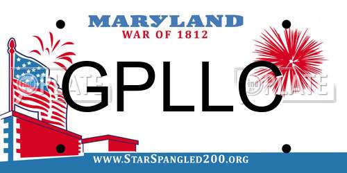 GPLLC Maryland License Plate