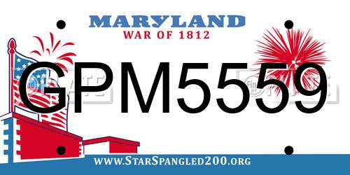 GPM5559 Maryland License Plate