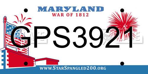 GPS3921 Maryland License Plate