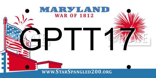 GPTT17 Maryland License Plate