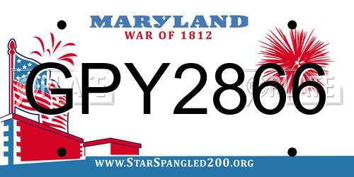 GPY2866 Maryland License Plate