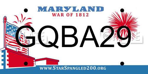 GQBA29 Maryland License Plate