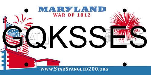 GQKSSES Maryland License Plate
