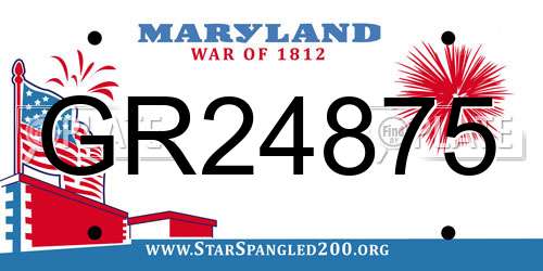 GR24875 Maryland License Plate