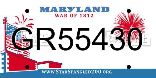 GR55430 Maryland License Plate